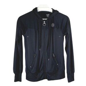Old Navy Black Zip Hoodie XS Lightweight Activewear Jacket